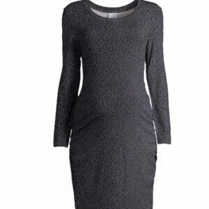 Time & Tru NWT Long Sleeve Maternity Dress Animal Print 680